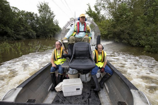 Entergy crew on the way to make repairs in Conroe, Texas.